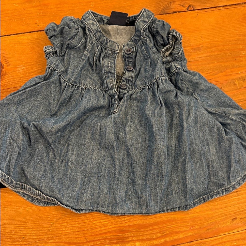 GAP Blue Baby Dress with Ruffle Sleeves 0-3 months